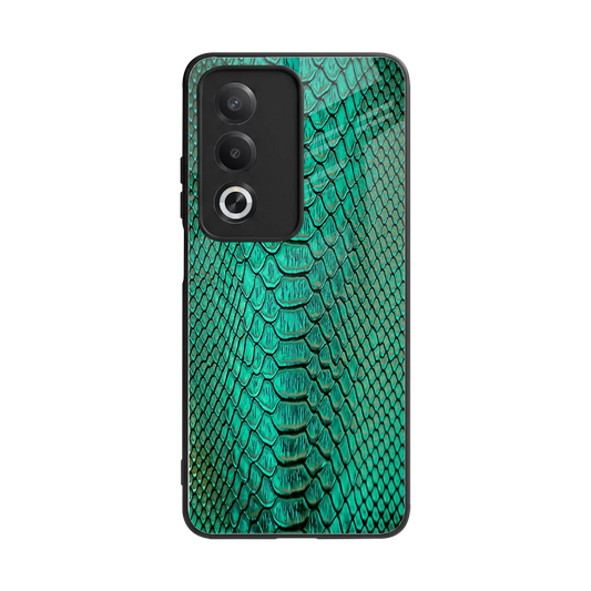 Croco Emerald back phone cover | glass case for oppo a3 pro