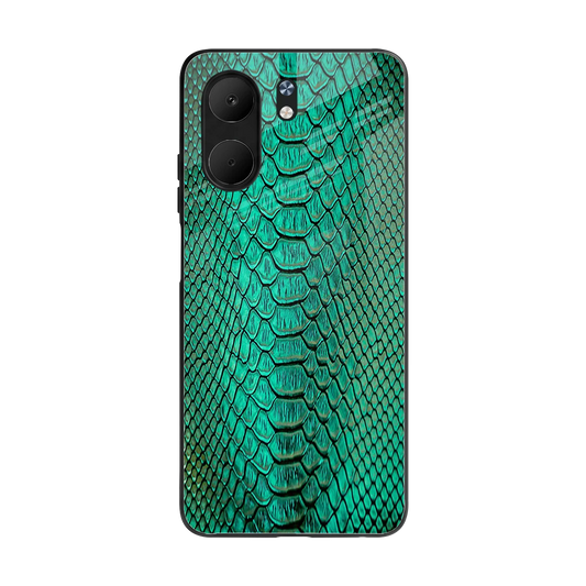 Croco Emerald back phone cover | glass case for oppo a5x 5g