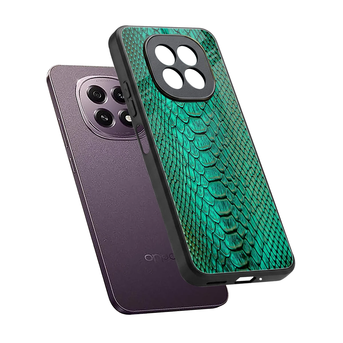 Croco Emerald sleek oppo f29 5g cover with tempered glass back and TPU edges