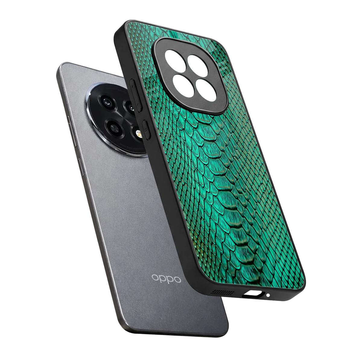 Croco Emerald sleek oppo f29 pro 5g cover with tempered glass back and TPU edges
