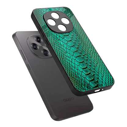 Croco Emerald sleek oppo f31 pro 5g cover with tempered glass back and TPU edges