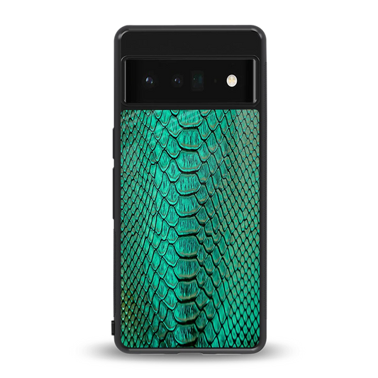 Croco Emerald back phone cover | glass case for google pixel 6 pro