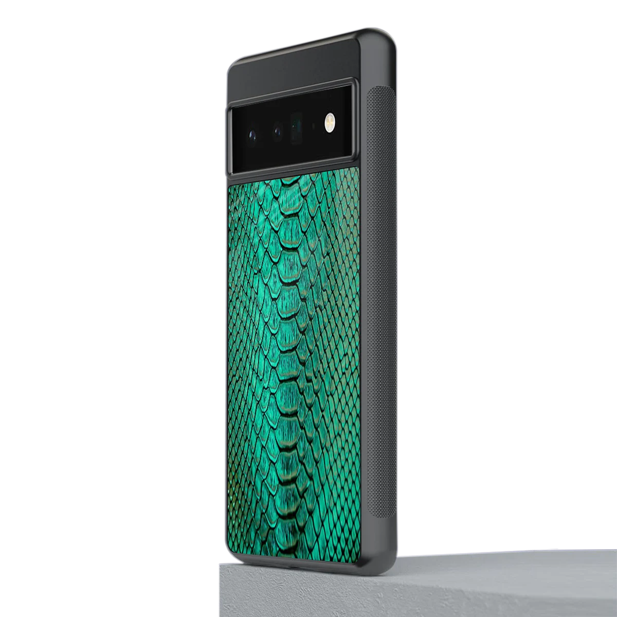 Croco Emerald stylish phone case for google pixel 6 pro | glossy glass and slim fit