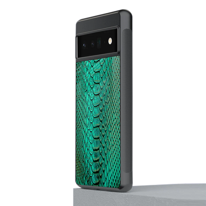 Croco Emerald stylish phone case for google pixel 6 pro | glossy glass and slim fit