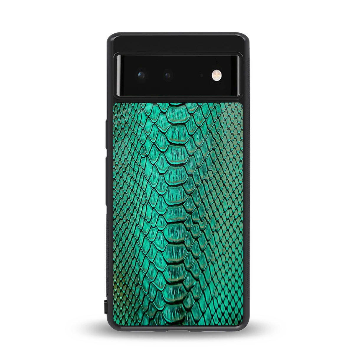 Croco Emerald back phone cover | glass case for google pixel 6a