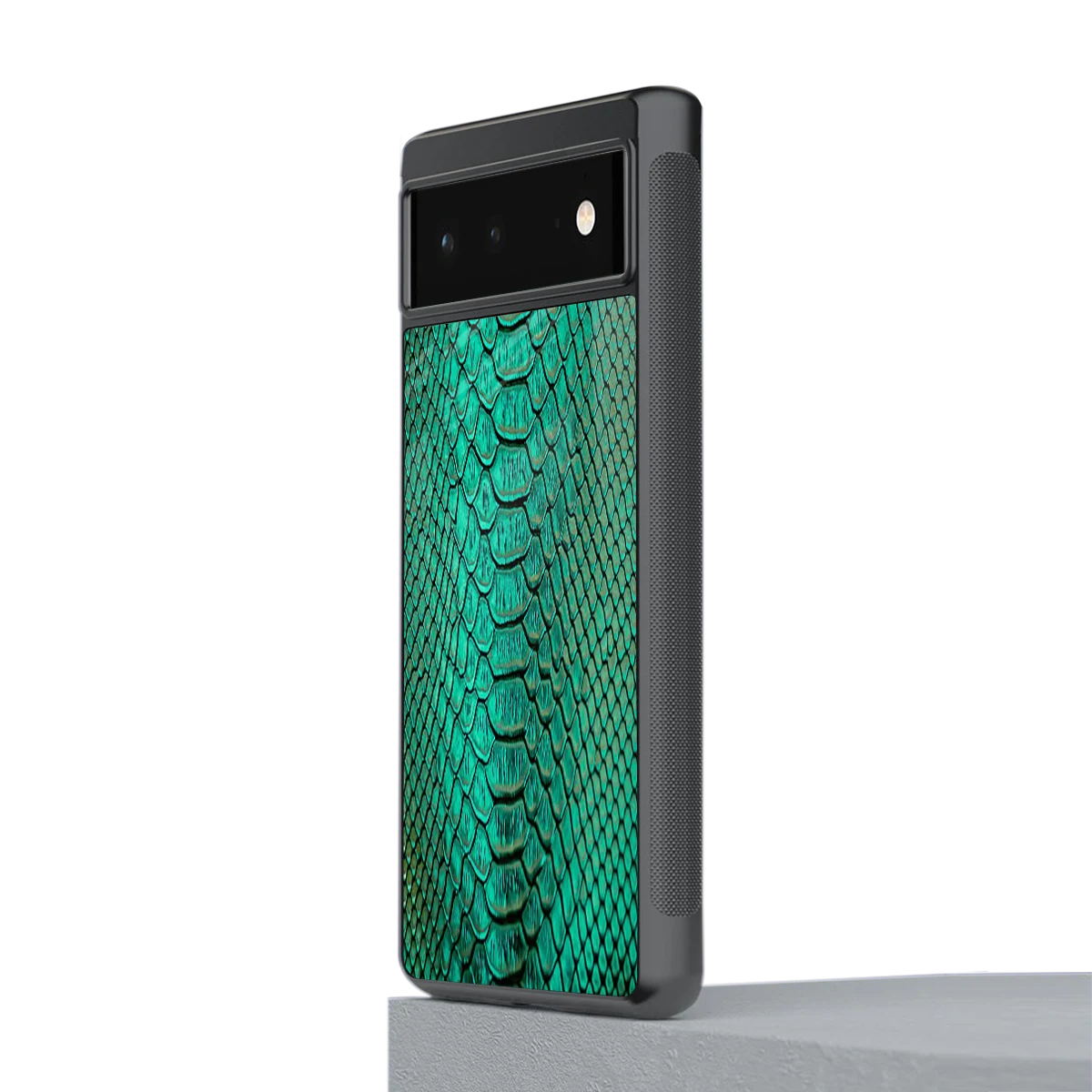 Croco Emerald stylish phone case for google pixel 6a | glossy glass and slim fit