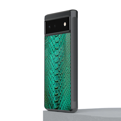 Croco Emerald stylish phone case for google pixel 6a | glossy glass and slim fit