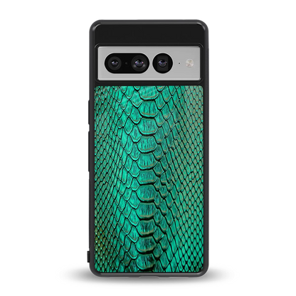 Croco Emerald back phone cover | glass case for google pixel 7 pro