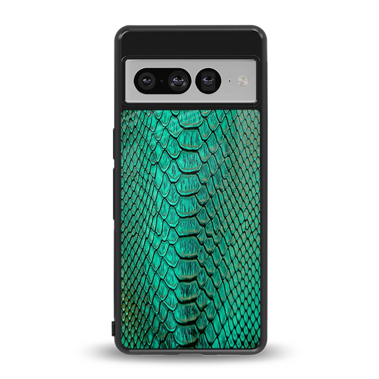 Croco Emerald back phone cover | glass case for google pixel 7 pro