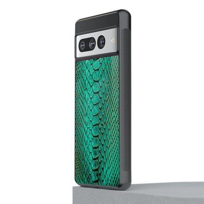Croco Emerald stylish phone case for google pixel 7 pro | glossy glass and slim fit
