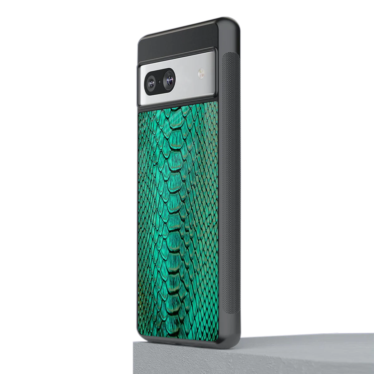 Croco Emerald stylish phone case for google pixel 7 | glossy glass and slim fit