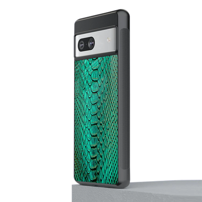 Croco Emerald stylish phone case for google pixel 7 | glossy glass and slim fit