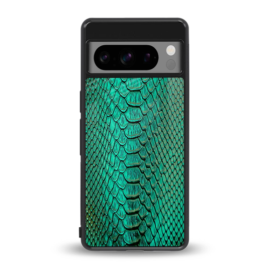 Croco Emerald back phone cover | glass case for google pixel 8 pro