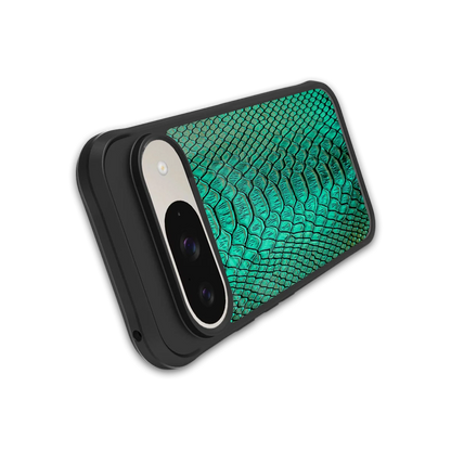 Croco Emerald stylish phone case for google pixel 9 | glossy glass and slim fit