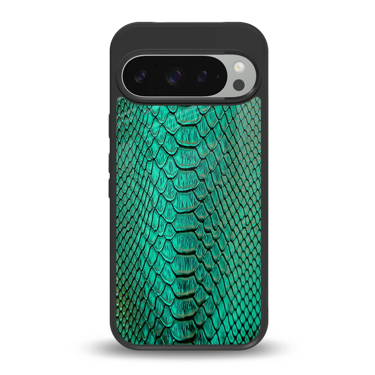 Croco Emerald back phone cover | glass case for google pixel 9 pro xl