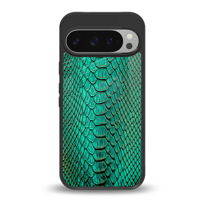 Croco Emerald back phone cover | glass case for google pixel 9 pro xl