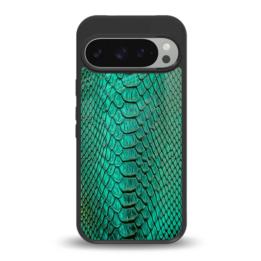 Croco Emerald back phone cover | glass case for google pixel 9 pro xl