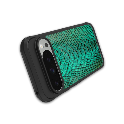 Croco Emerald stylish phone case for google pixel 9 pro | glossy glass and slim fit