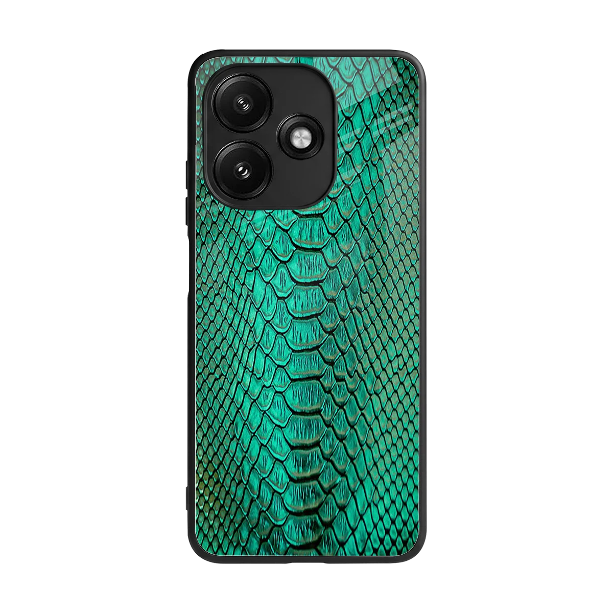 Croco Emerald back phone cover | glass case for redmi 12 5g