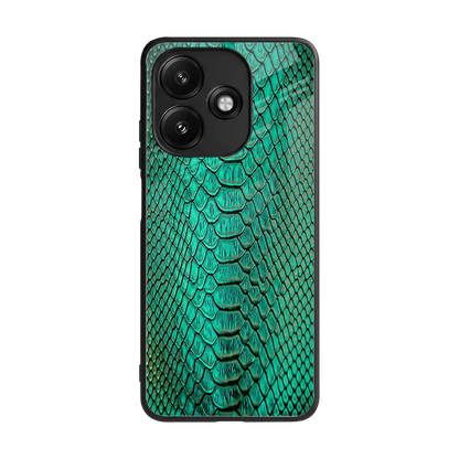 Croco Emerald back phone cover | glass case for redmi 12 5g
