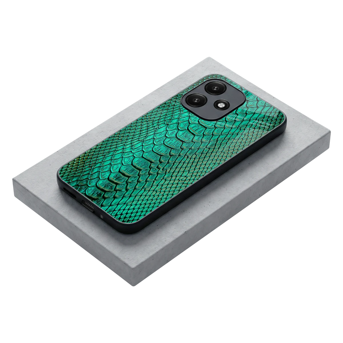 Croco Emerald stylish phone case for redmi 12 5g | glossy glass and slim fit