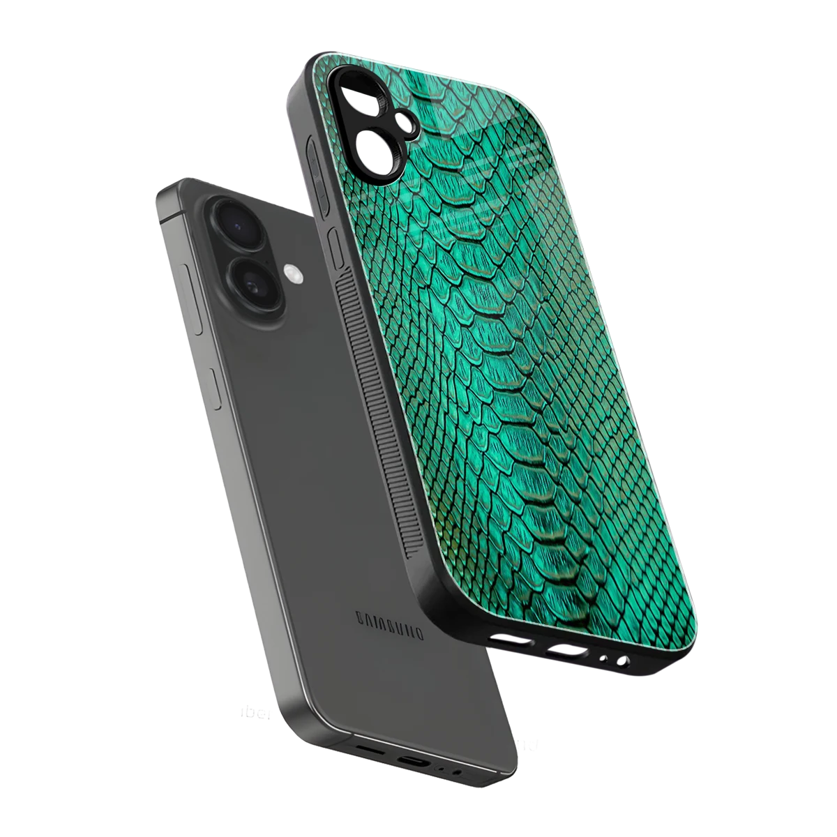 Croco Emerald sleek samsung galaxy a06 5g cover with tempered glass back and TPU edges