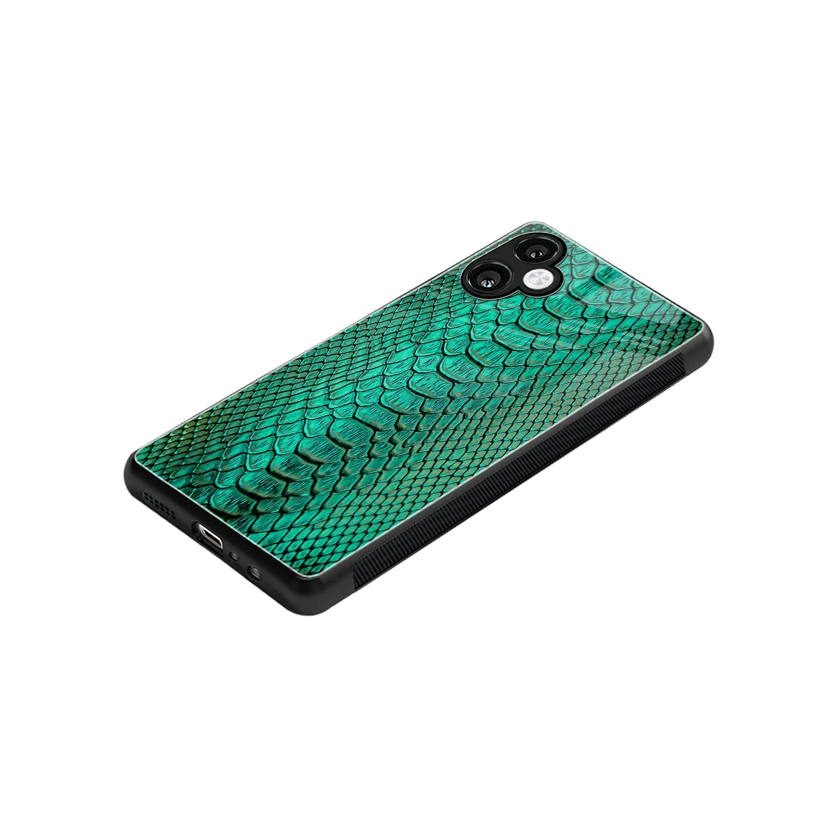 Croco Emerald stylish phone case for samsung galaxy a06 5g | glossy glass and slim fit