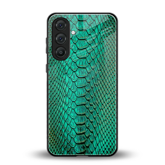 Croco Emerald back phone cover | glass case for samsung galaxy m35 5g