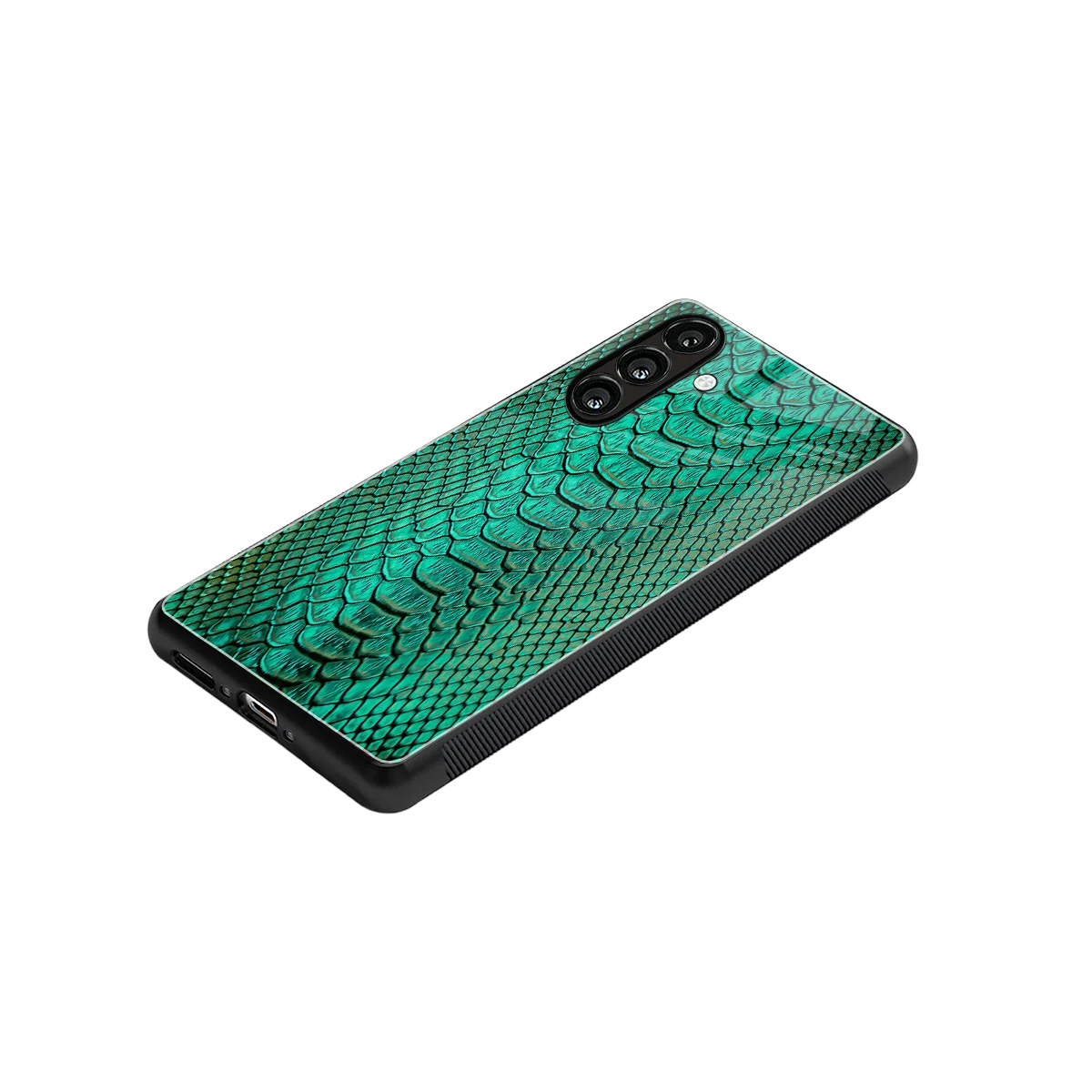 Croco Emerald stylish phone case for samsung galaxy m34 5g | glossy glass and slim fit