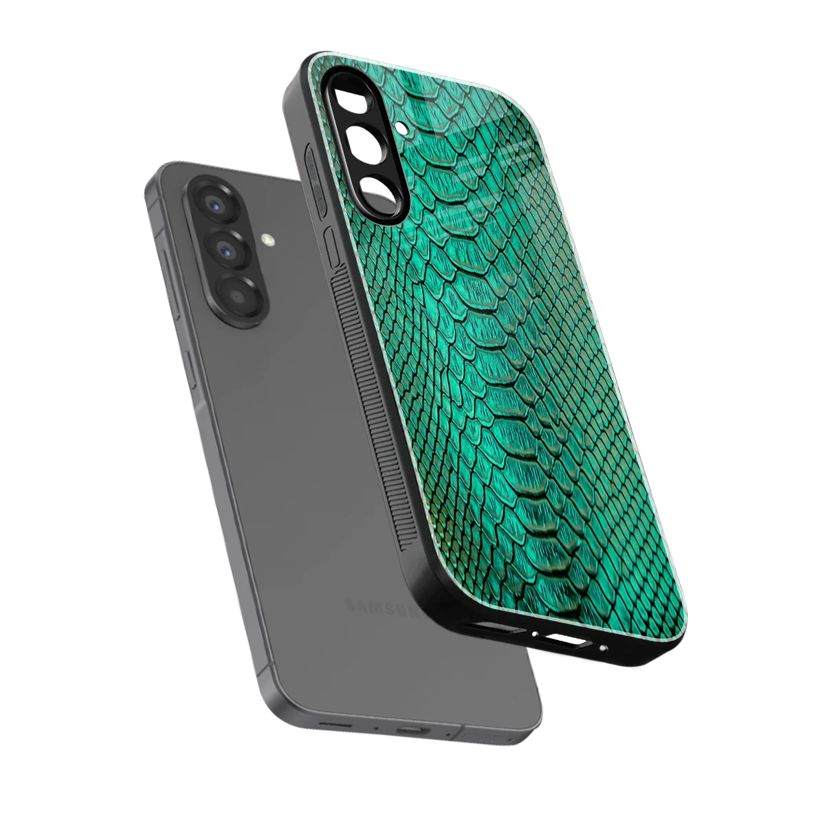 Croco Emerald sleek samsung galaxy a36 5g cover with tempered glass back and TPU edges