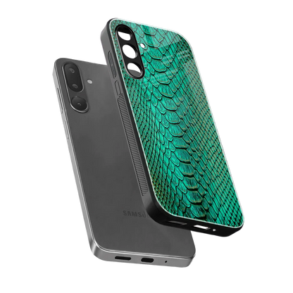 Croco Emerald sleek samsung galaxy m36 5g cover with tempered glass back and TPU edges