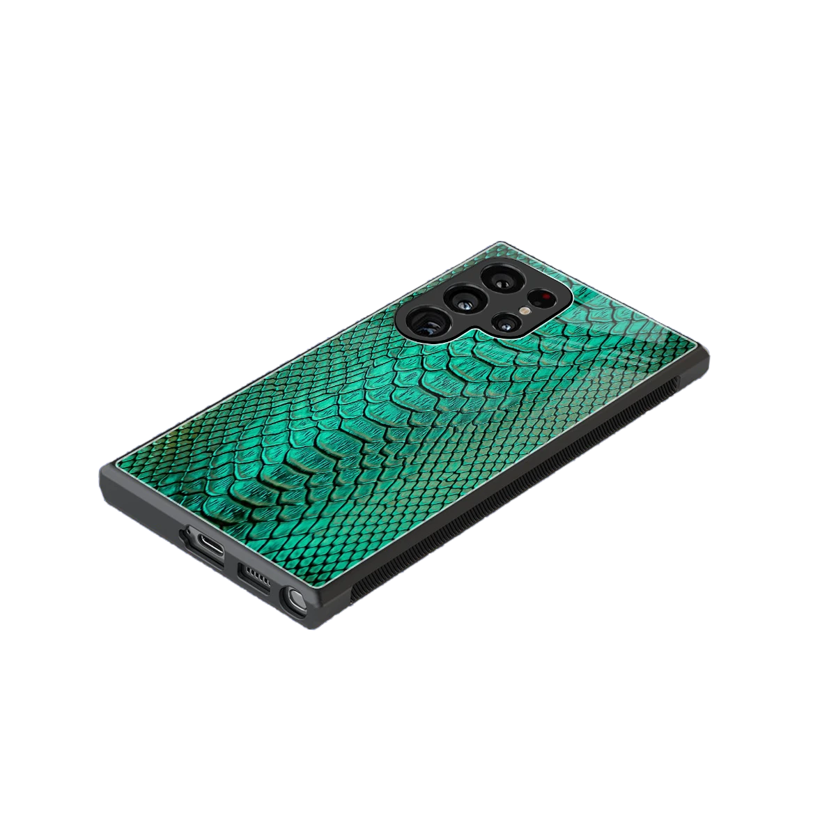 Croco Emerald stylish phone case for samsung galaxy s23 ultra | glossy glass and slim fit