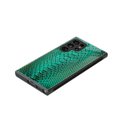 Croco Emerald stylish phone case for samsung galaxy s23 ultra | glossy glass and slim fit
