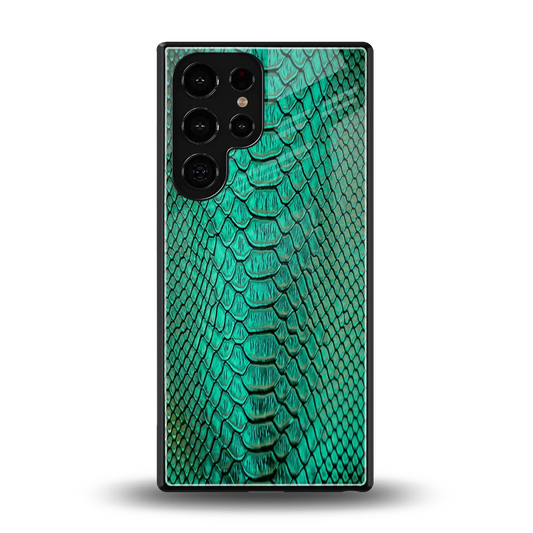 Croco Emerald back phone cover | glass case for samsung galaxy s25 ultra