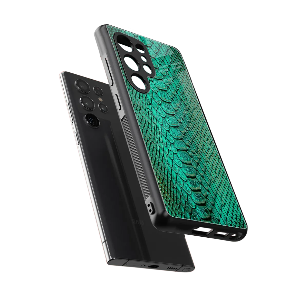 Croco Emerald sleek samsung galaxy s26 ultra cover with tempered glass back and TPU edges