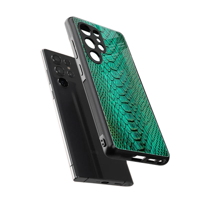 Croco Emerald sleek samsung galaxy s26 ultra cover with tempered glass back and TPU edges
