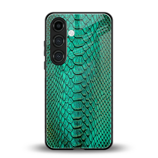 Croco Emerald back phone cover | glass case for samsung galaxy s24 plus