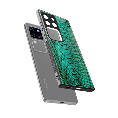 Croco Emerald sleekvivo v30 pro cover with tempered glass back and TPU edges