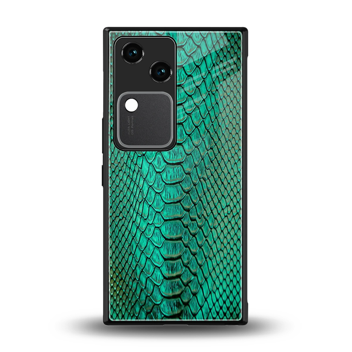 Croco Emerald back phone cover | glass case for vivo v30