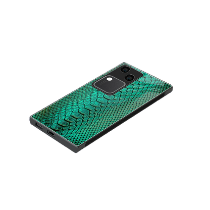 Croco Emerald stylish phone case for vivo v30 | glossy glass and slim fit