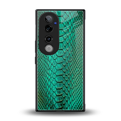 Croco Emerald back phone cover | glass case for vivo v40 pro