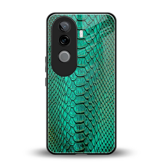 Croco Emerald back phone cover | glass case for vivo v40e