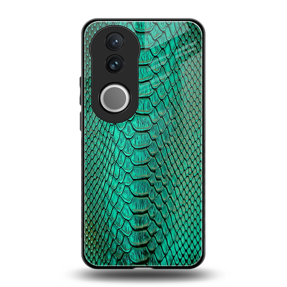 Croco Emerald back phone cover | glass case for vivo v50