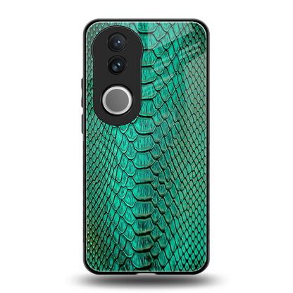 Croco Emerald back phone cover | glass case for vivo v50