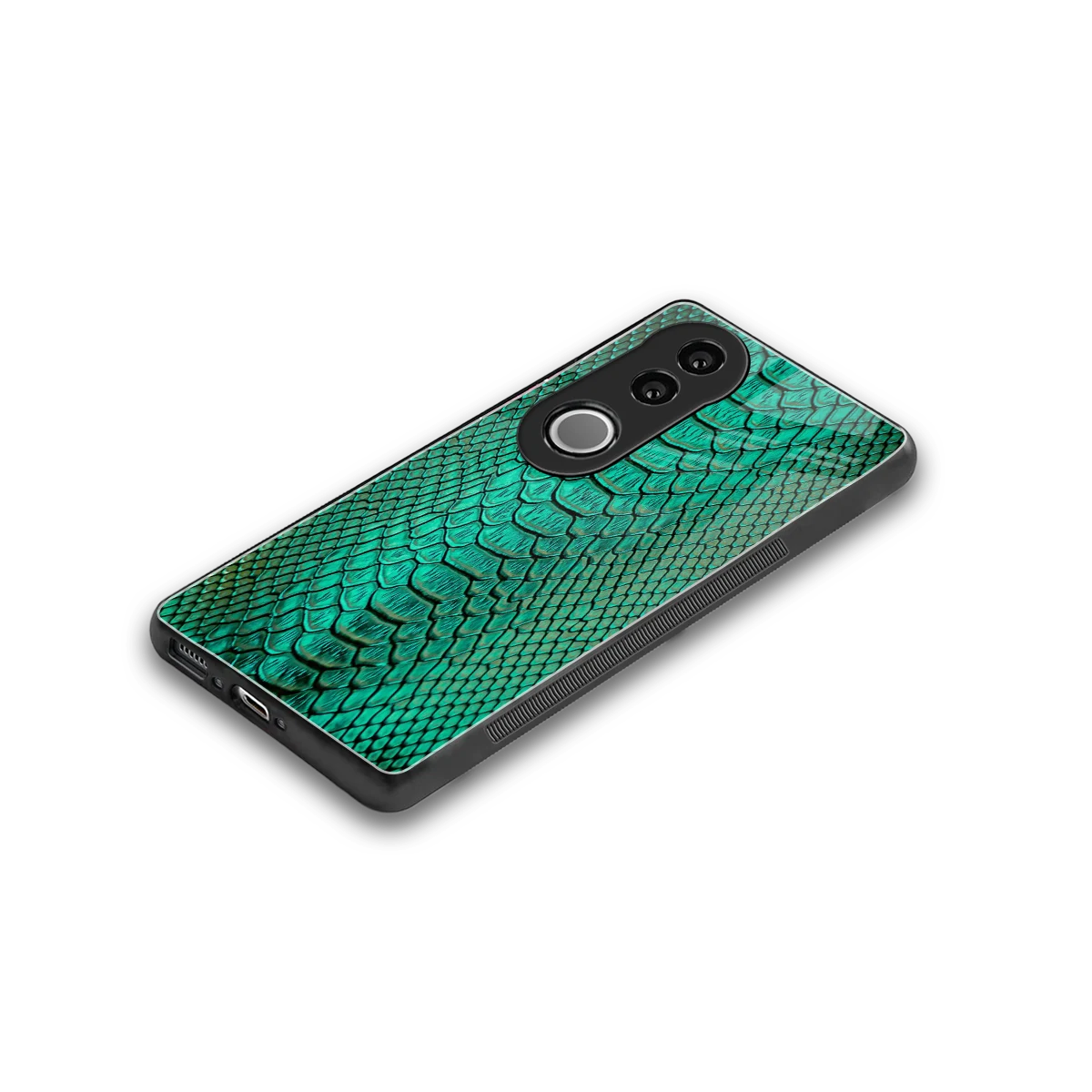 Croco Emerald stylish phone case for vivo v50 | glossy glass and slim fit