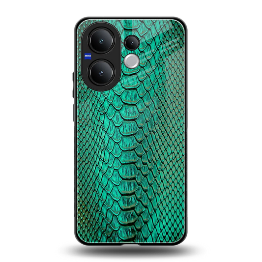 Croco Emerald back phone cover | glass case for vivo v60