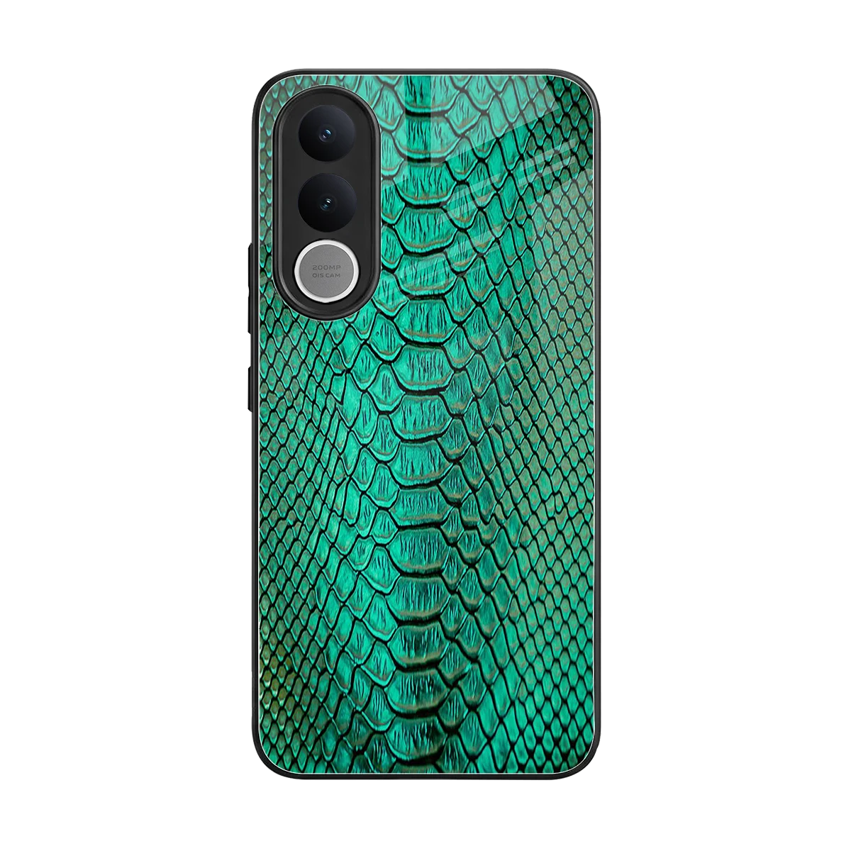 Croco Emerald back phone cover | glass case for vivo v70 fe