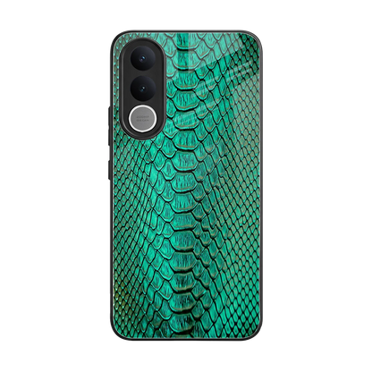 Croco Emerald back phone cover | glass case for vivo v70 fe