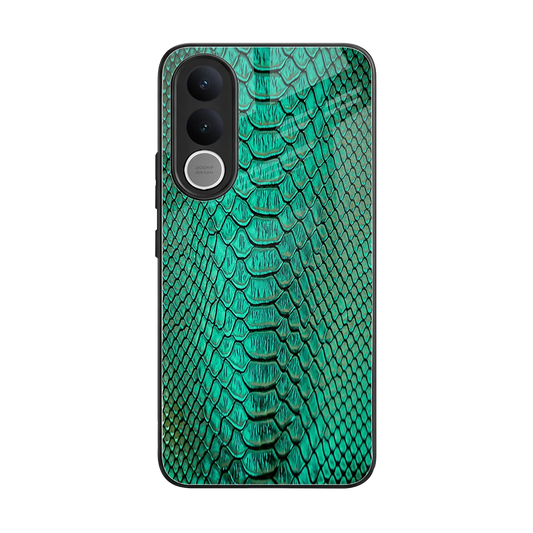 Croco Emerald back phone cover | glass case for vivo v70 fe