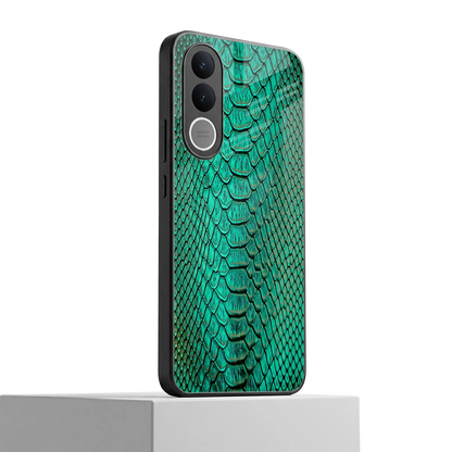 Croco Emerald vivo v70 fe mobile cover | shockproof glass phone case